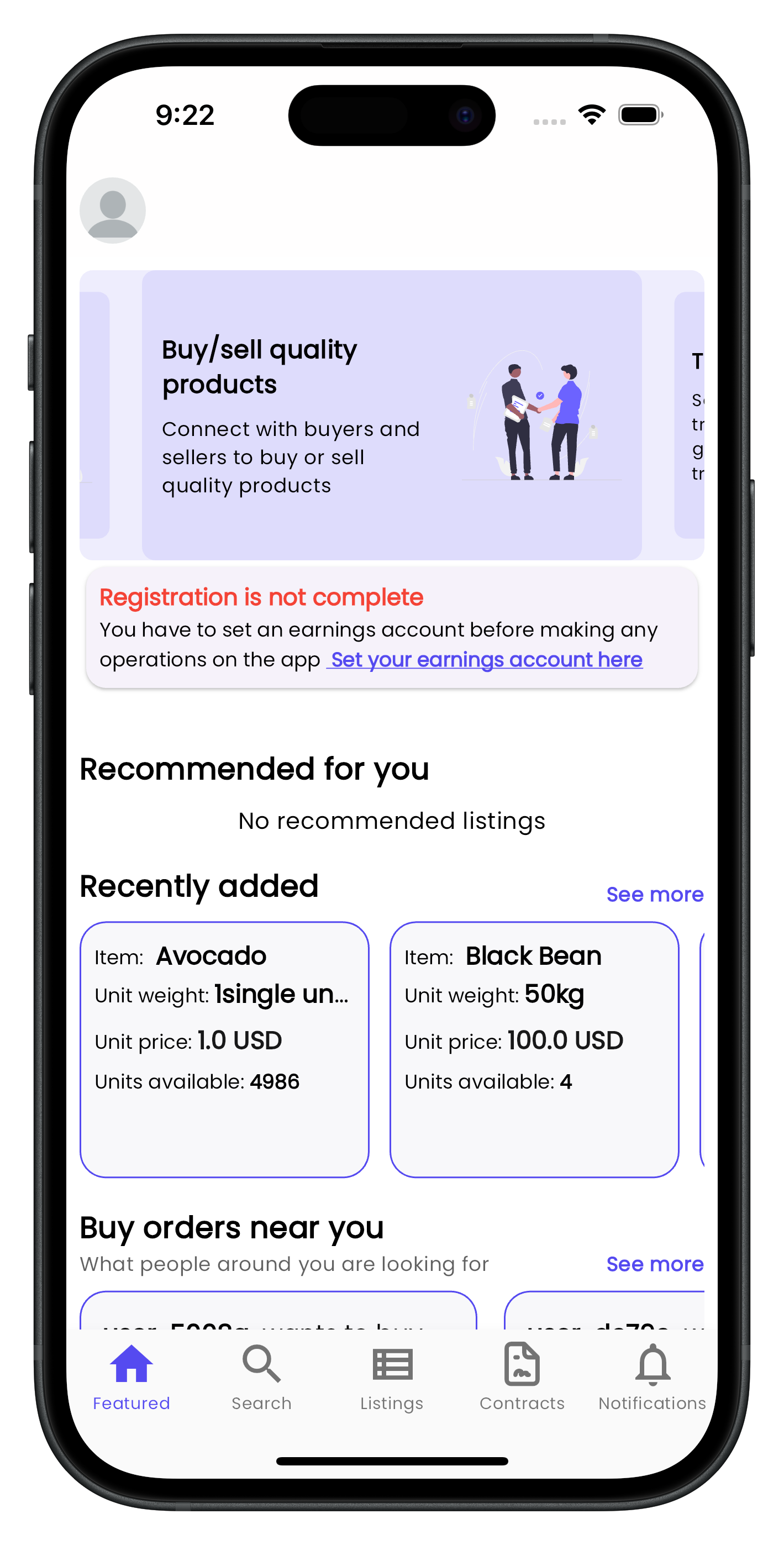 Mbelemama home screen